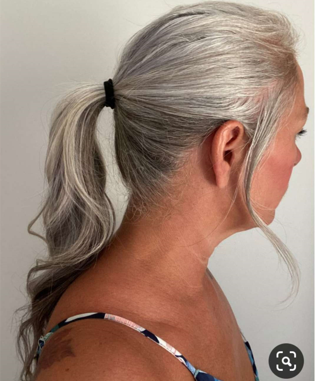 DIVA Hairpiece Ponytail virgin remy hair Clip on Extension Long hair smooth comfortable 14" Ombré silver grey