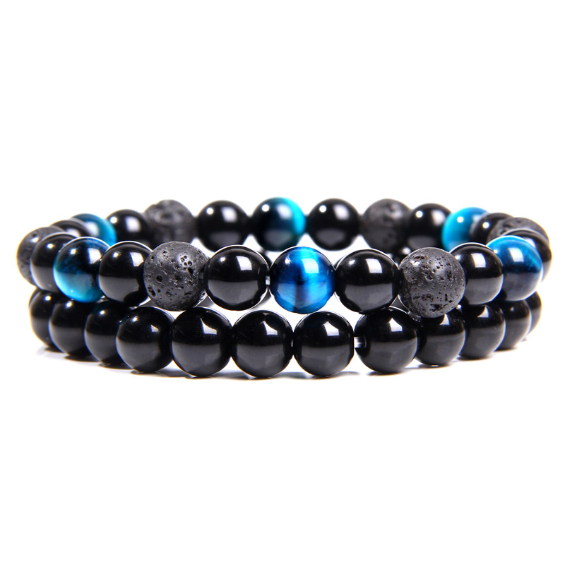 2pcs/set Men Bracelet Natural Tiger Eye Stone Beads Bracelet Vintage Black Onyx Volcanic Lava Beads Jewelry Women Male
2pcs/set Men Bracelet Natural Tiger Eye Stone Beads Bracelet Vintage Black Onyx Volcanic Lava Beads Jewelry Women Male