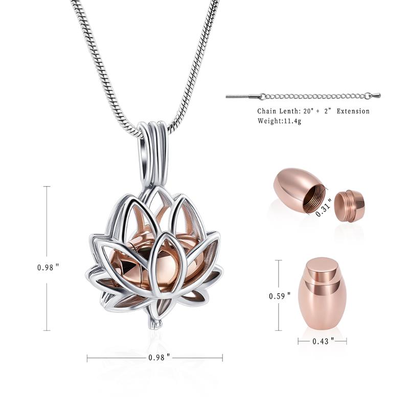 IJD20001 Stainless Steel Cremation Hollow Lotus Shape Inlay For Ashes Urn Necklace Memorial Keepsake For Human Jewelry 
IJD20001 Stainless Steel Cremation Hollow Lotus Shape Inlay For Ashes Urn Necklace Memorial Keepsake For Human Jewelry