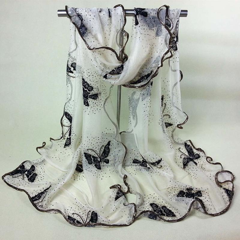 Women's Luxury Lace Edged Scarf Vintage Colorful Butterfly Gauze Veil Scarf Long Large Soft Wraps Shawl Bufandas 190*42CM
Women's Luxury Lace Edged Scarf Vintage Colorful Butterfly Gauze Veil Scarf Long Large Soft Wraps Shawl Bufandas 190*42CM