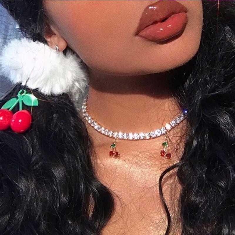 New Design Charm Rhinestone Cherry Pendant Necklace for Women Statement Tennis Chain Choker Crystal Collar Girls Hiphop Jewelry
New Design Charm Rhinestone Cherry Pendant Necklace for Women Statement Tennis Chain Choker Crystal Collar Girls Hiphop Jewelry