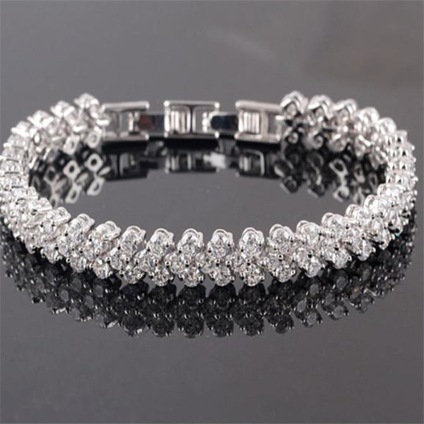 Luxury Shining Crystal Bracelets Genuine 925 Sterling Silver Charms Bracelet Diamond Roman Tennis Link Bracelet Jewelry
Luxury Shining Crystal Bracelets Genuine 925 Sterling Silver Charms Bracelet Diamond Roman Tennis Link Bracelet Jewelry