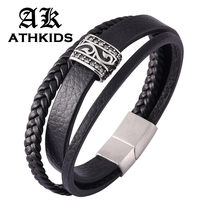 Hot Black Multi-Layer Leather Bracelet Men Jewelry Fashion Magnetic Buckle Unisex Creative Bracelets Wholesale PD0443
Hot Black Multi-Layer Leather Bracelet Men Jewelry Fashion Magnetic Buckle Unisex Creative Bracelets Wholesale PD0443
