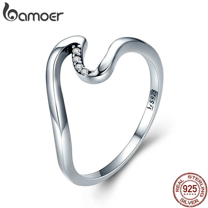 BAMOER Authentic 100% 925 Sterling Silver Geometric Wave Finger Rings for Women Wedding Engagement Jewelry Gift S925 SCR378
BAMOER Authentic 100% 925 Sterling Silver Geometric Wave Finger Rings for Women Wedding Engagement Jewelry Gift S925 SCR378