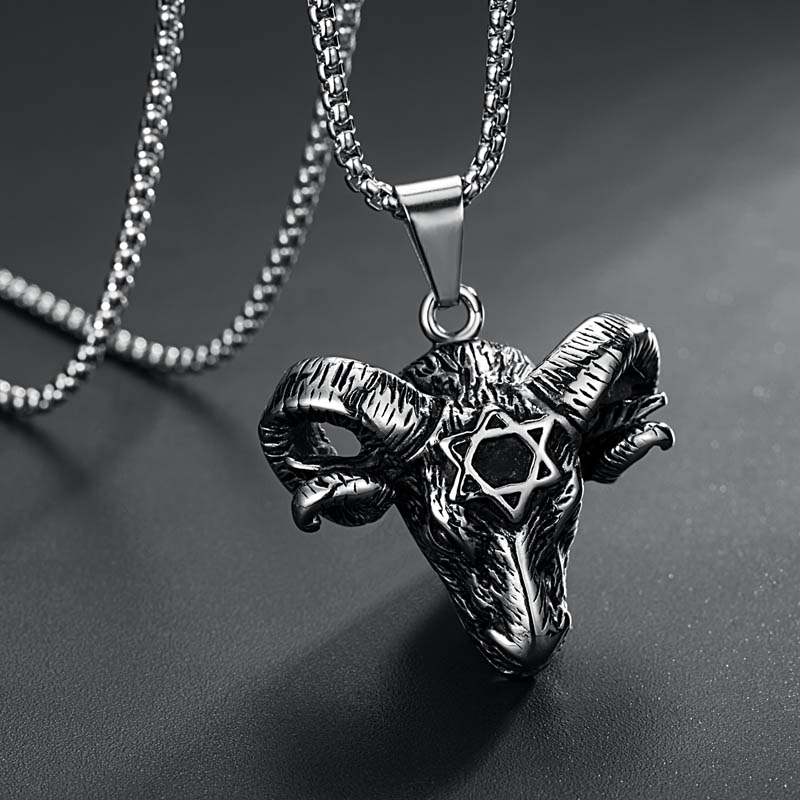 Valily Vintage 316 Stainless Steel David Star Goat Necklace Nordic religion Symbol Sheep Head Pendant &Necklaces Jewelry
Valily Vintage 316 Stainless Steel David Star Goat Necklace Nordic religion Symbol Sheep Head Pendant &Necklaces Jewelry