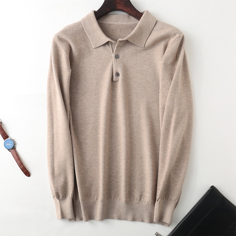 Spring Fold-down Collar Long Sleeve Men's Knitwear Business Casual Men's Wear Versatile Base Shirt Spring and Autumn Solid Color, Beige
Spring Fold-down Collar Long Sleeve Men's Knitwear Business Casual Men's Wear Versatile Base Shirt Spring and Autumn Solid Color, Beige
