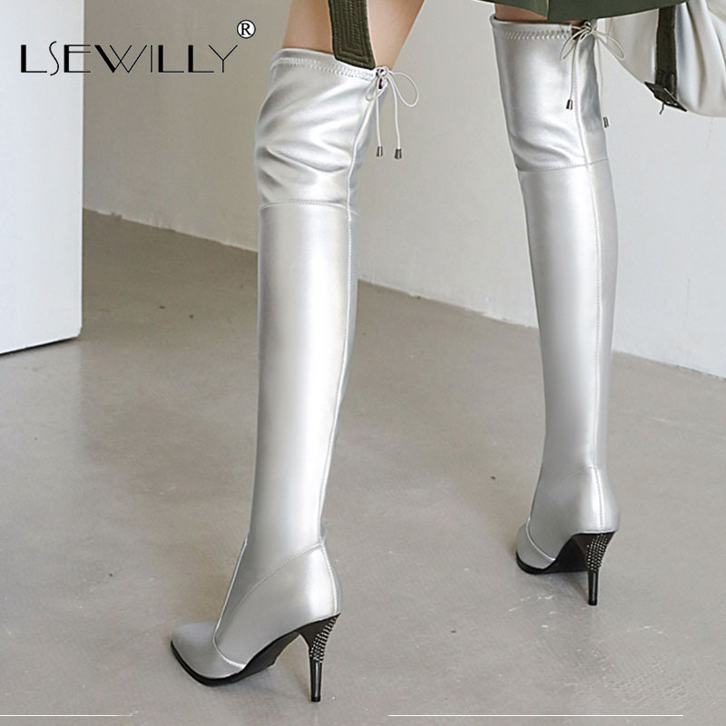 Lsewilly 2021 Thin High Heel Fashion Over The Knee Boots Autumn Winter Sexy Pointed Toe PU Leather Lace Up Women Shoes Size 46, Black
Lsewilly 2021 Thin High Heel Fashion Over The Knee Boots Autumn Winter Sexy Pointed Toe PU Leather Lace Up Women Shoes Size 46, Black
