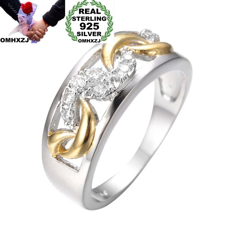OMHXZJ Wholesale European Fashion Woman Man Party Wedding Gift White Zircon 925 Sterling Silver 18KT Yellow Gold Ring RR402
OMHXZJ Wholesale European Fashion Woman Man Party Wedding Gift White Zircon 925 Sterling Silver 18KT Yellow Gold Ring RR402