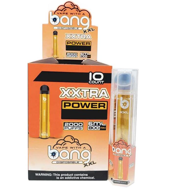 NEW Bang XXL Disposable Vape Pen Device 800mAh Battery 6ml Pods Empty Vapors 2000 Puffs Bang XXtra Vape Kit
NEW Bang XXL Disposable Vape Pen Device 800mAh Battery 6ml Pods Empty Vapors 2000 Puffs Bang XXtra Vape Kit