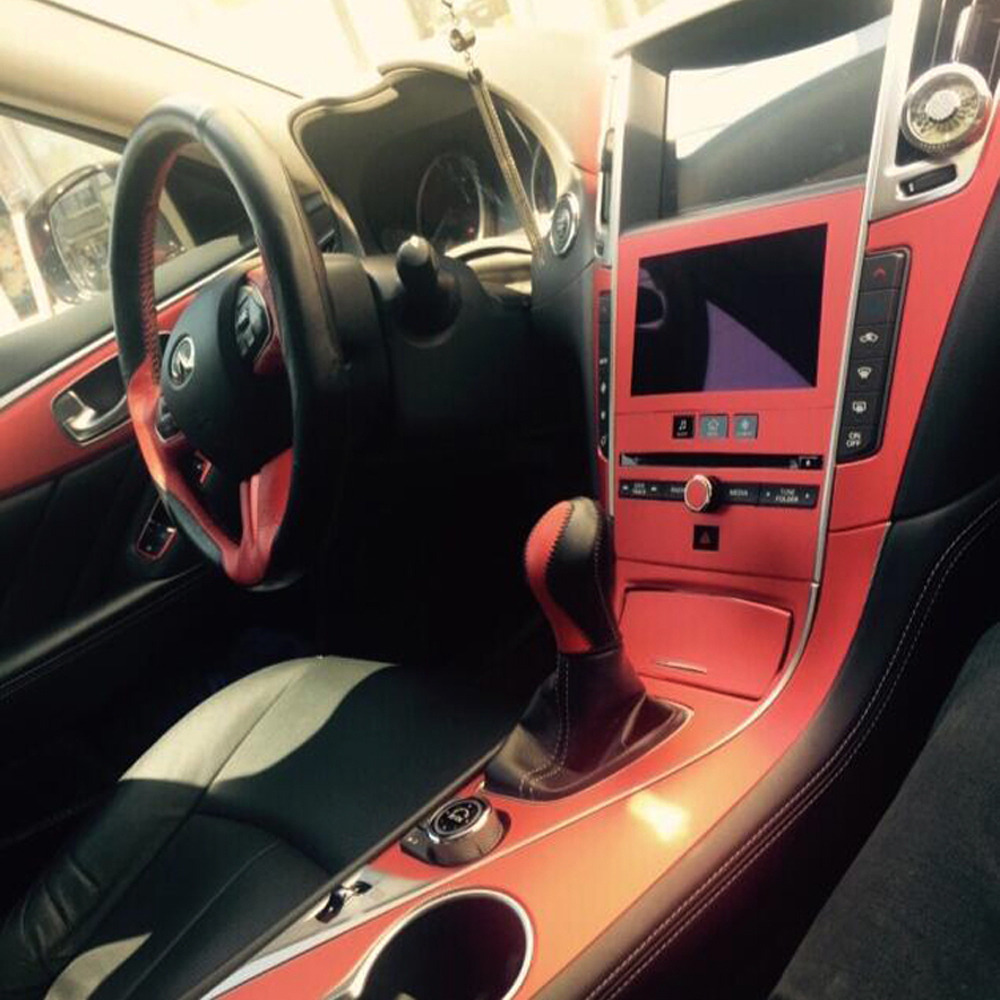 For Infiniti Q50 Q60 2014-2019 Interior Central Control Panel Door Handle 3D/5D Carbon Fiber Stickers Decals Car styling Accessorie