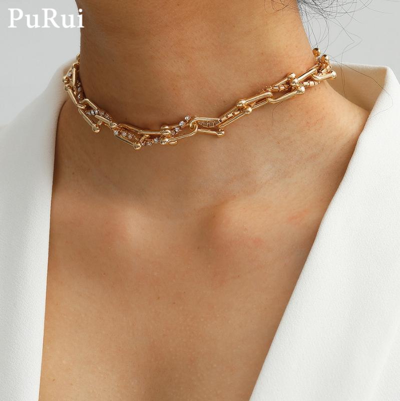 Hip Hop U Chain Link Choker Necklace for Women Gothic Punk Gold Color Thicken Chunky Crystal Chain Necklace Collar Jewelry
Hip Hop U Chain Link Choker Necklace for Women Gothic Punk Gold Color Thicken Chunky Crystal Chain Necklace Collar Jewelry