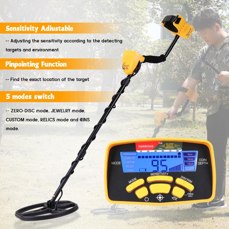 MA6450 Portable Underground Metal Detector High Sensitivity Jewelry Treasure Gold Metal Finder LCD Display Screen with Backlight
MA6450 Portable Underground Metal Detector High Sensitivity Jewelry Treasure Gold Metal Finder LCD Display Screen with Backlight