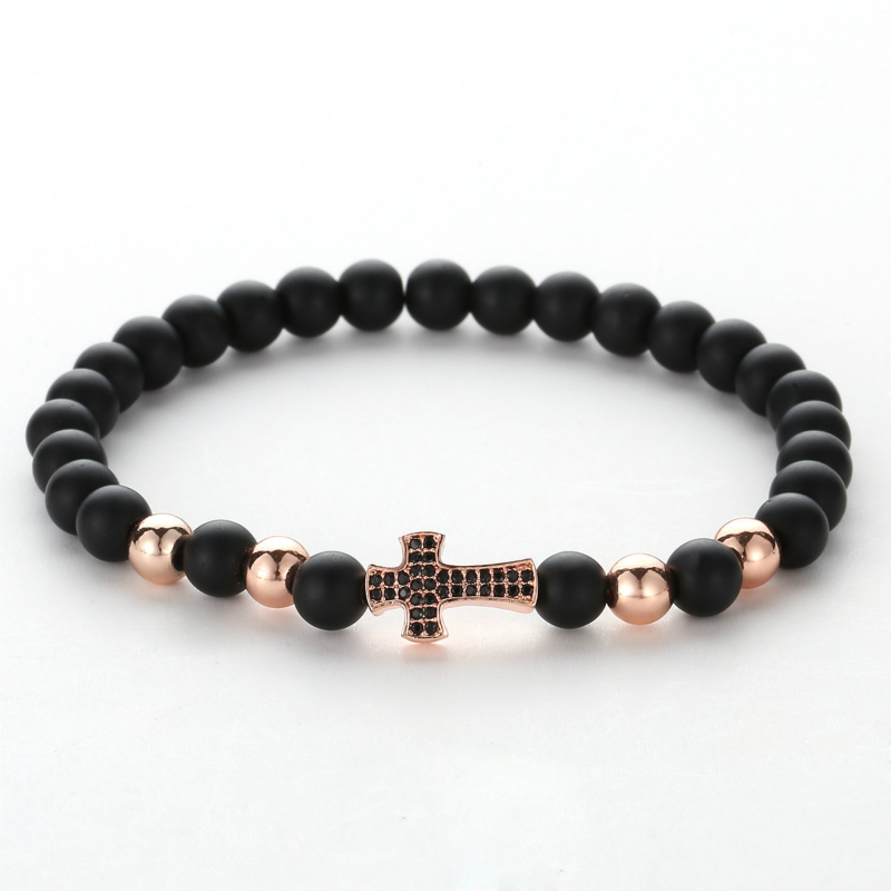 2020 New 6mm Black Scrub Stone Fashion Beads Bracelets Women Fashion Gold Copper Cross Micro Multicolor Zircon Jewelry Bangle
2020 New 6mm Black Scrub Stone Fashion Beads Bracelets Women Fashion Gold Copper Cross Micro Multicolor Zircon Jewelry Bangle