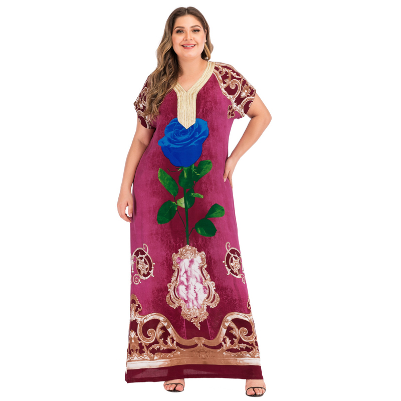 Summer Dress Muslim Women Floral Print Loose Long Boho Dress Short Sleeve Kaftan Abaya Caftan Robe Big Size O-neck Maxi Dresses, Floral maxi dress
Summer Dress Muslim Women Floral Print Loose Long Boho Dress Short Sleeve Kaftan Abaya Caftan Robe Big Size O-neck Maxi Dresses, Floral maxi dress