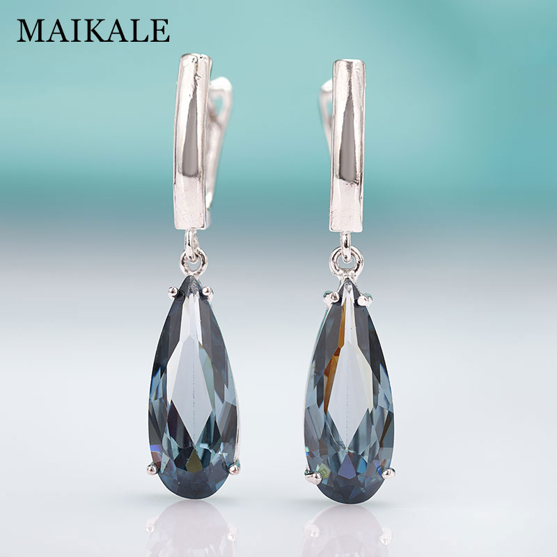 MAIKALE New Fashion Long Earrings For women Party Jewelry Rose Gold Water Drop Natural Zirconia Green Dangle Earrings For Gift
MAIKALE New Fashion Long Earrings For women Party Jewelry Rose Gold Water Drop Natural Zirconia Green Dangle Earrings For Gift