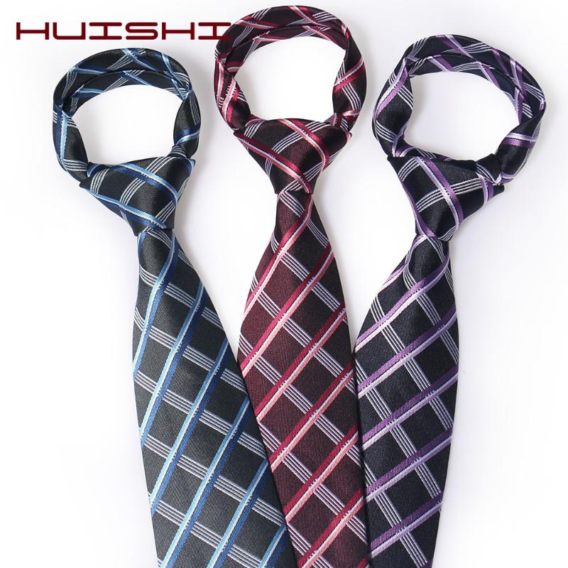 

HUISHI Neckties For Men Luxury Wedding Gift Neck Ties Men 8CM 100% Polyester Microfiber Tie Classic Formal Stripe Piad Party