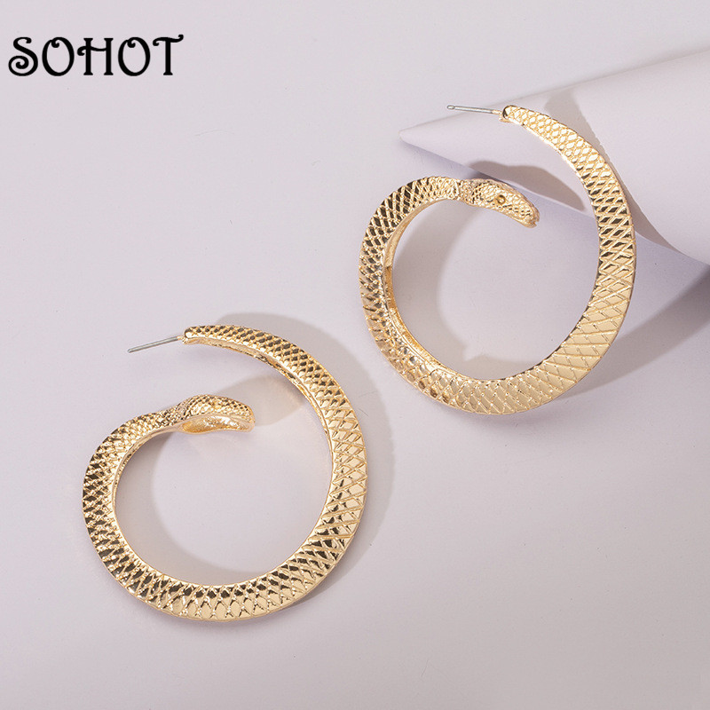 SOHOT Minimalist Style Snake Shape Round Circle Women Hoop Earrings Charming Gold Color Trendy Female Jewelry Accessories Bijoux
SOHOT Minimalist Style Snake Shape Round Circle Women Hoop Earrings Charming Gold Color Trendy Female Jewelry Accessories Bijoux