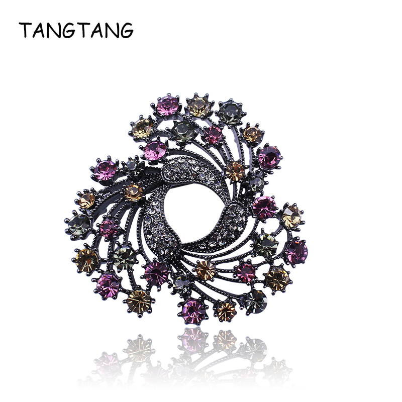 TANGTANG Brooch Black Tone Colorful Rhinestone Wreath Flower Brooch Pin Classic Women Scarf Jewelry Pins Gorgeous Bouquet BH8432
TANGTANG Brooch Black Tone Colorful Rhinestone Wreath Flower Brooch Pin Classic Women Scarf Jewelry Pins Gorgeous Bouquet BH8432