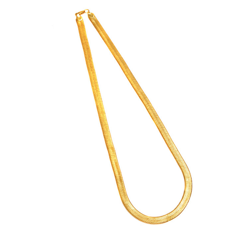 Chains Hip Hop 75cm Herringbone Chain Fashion Style 30in Snake Golden Necklaces Jewelry For Bar Club Male Female Gift1