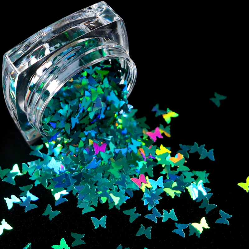 Nail Glitter 4 Boxes/Set Holographic Butterfly 3D Gold Laser Sequins Spangles Nails Art Decoration Polish Manicure Accessories