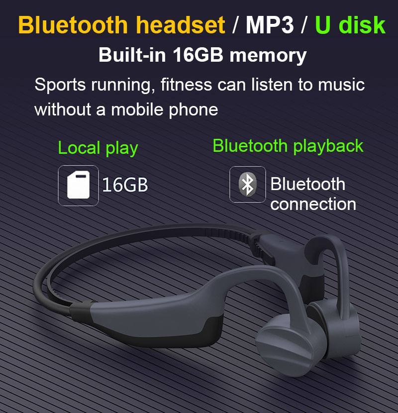 K7 Bluetooth Earphones Wireless Earbuds IP68 Waterproof MP3 Swimming Sport Headset Bone Conduction Headphones Run Diving with Micr