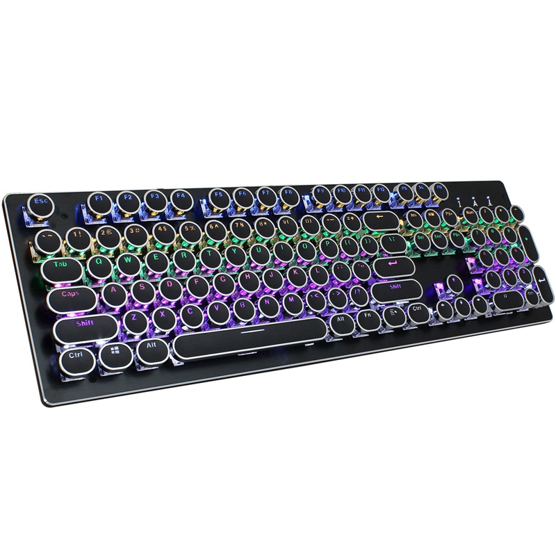 V800 Gaming Mechanical Keyboard Blue Switch 104 Key Anti-Ghosting RGB/Mix Backlit LED USB Wired Keyboard for Gamer PC Laptop(Bla
V800 Gaming Mechanical Keyboard Blue Switch 104 Key Anti-Ghosting RGB/Mix Backlit LED USB Wired Keyboard for Gamer PC Laptop(Bla