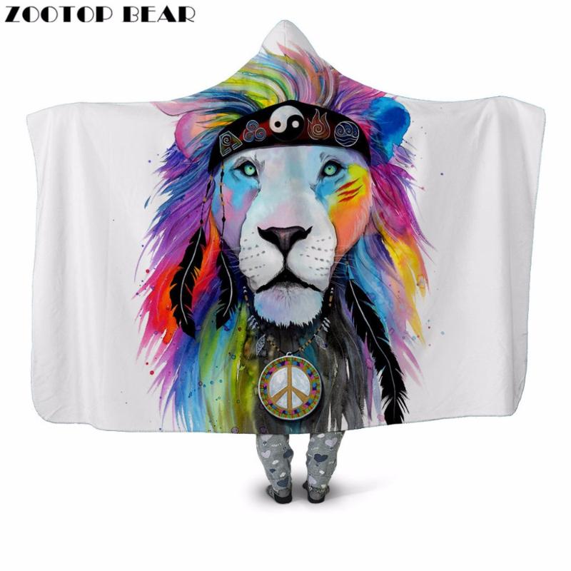 Colorful Hair Lion 3D Printed Plush Hooded Blanket for Adult Youth Child Warm Wearable Fleece Throw Blanket Home Office Washable
Colorful Hair Lion 3D Printed Plush Hooded Blanket for Adult Youth Child Warm Wearable Fleece Throw Blanket Home Office Washable