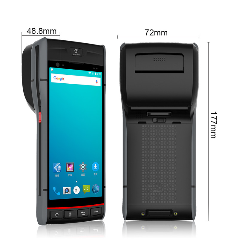 Hand held terminal with printer Android 8.1 Handheld machine 5.5 inch touch screen PDA Barcode Scanner and Printer
Hand held terminal with printer Android 8.1 Handheld machine 5.5 inch touch screen PDA Barcode Scanner and Printer