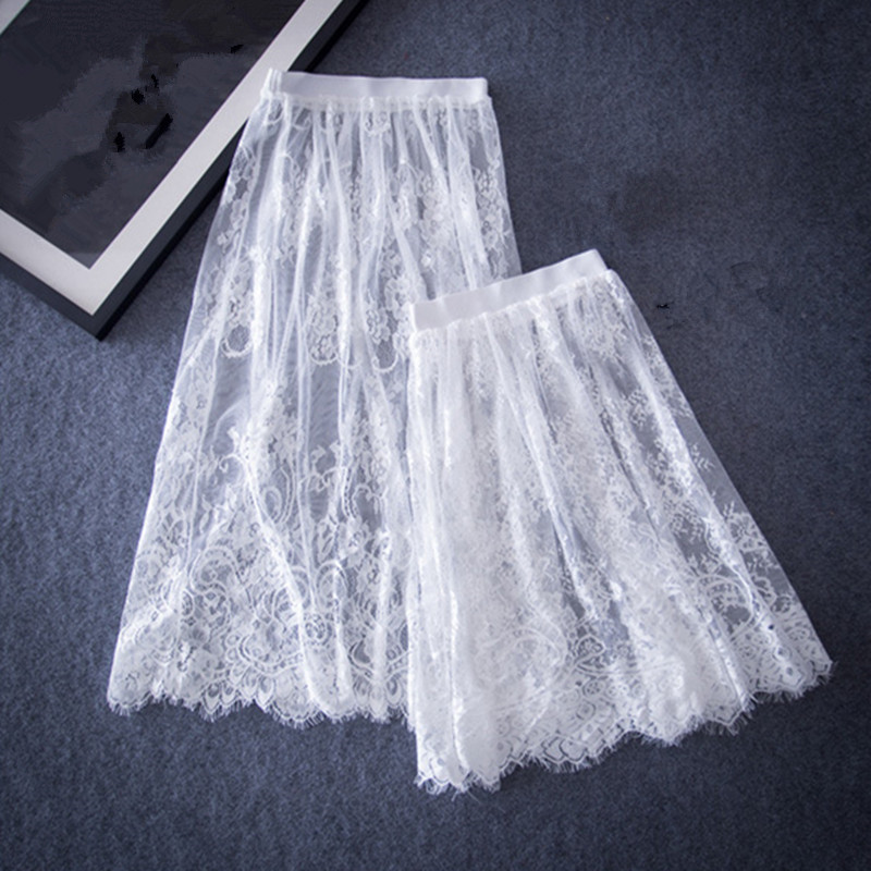 1pcs Women Floral Lace Sheer Hollow Bottoming Skirt Embroidered Elastic Waist Mesh Underskirt Petticoat YLM8053 YLM8054, White 55cm
1pcs Women Floral Lace Sheer Hollow Bottoming Skirt Embroidered Elastic Waist Mesh Underskirt Petticoat YLM8053 YLM8054, White 55cm