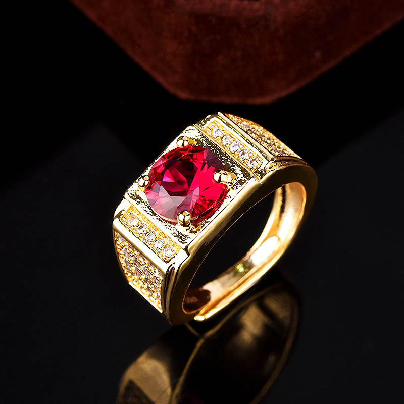 Elegant Rose Red Round Zircon Rings For Men Vintage Fashion Yellow Gold Opening Adjustable Ring Male Luxury Jewelry Wedding Gift
Elegant Rose Red Round Zircon Rings For Men Vintage Fashion Yellow Gold Opening Adjustable Ring Male Luxury Jewelry Wedding Gift