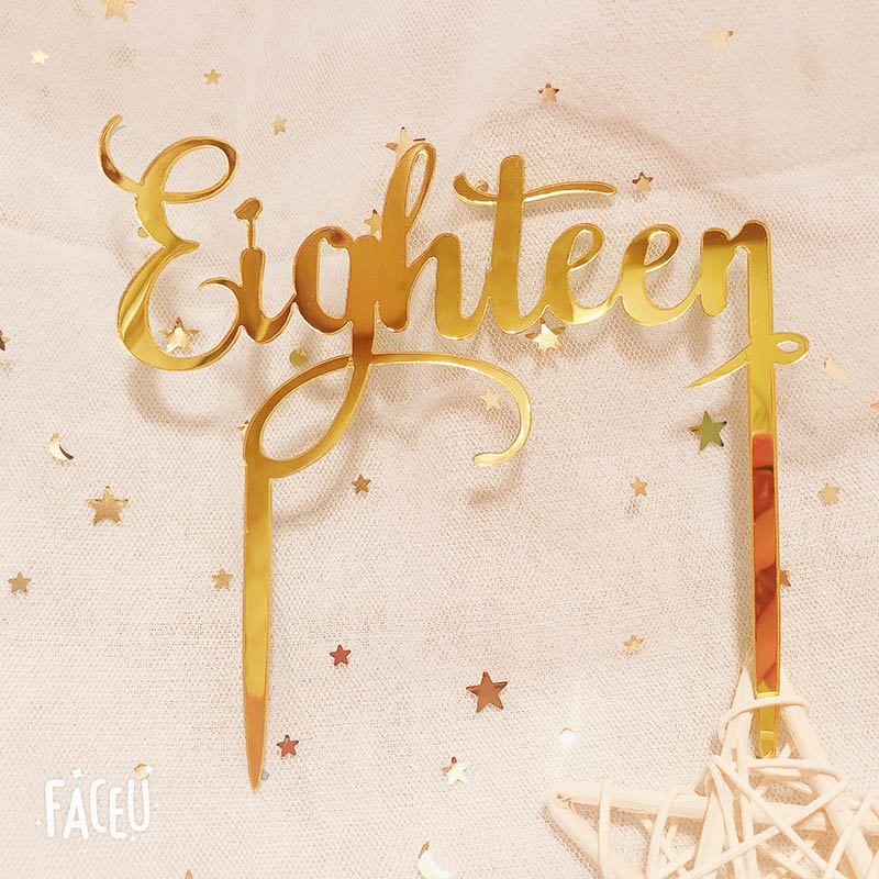 Eighteen Happy Birthday Acrylic Cake Topper Number 18 Acrylic Cake Topper for Anniversary 18th Birthday Party Decorations
Eighteen Happy Birthday Acrylic Cake Topper Number 18 Acrylic Cake Topper for Anniversary 18th Birthday Party Decorations