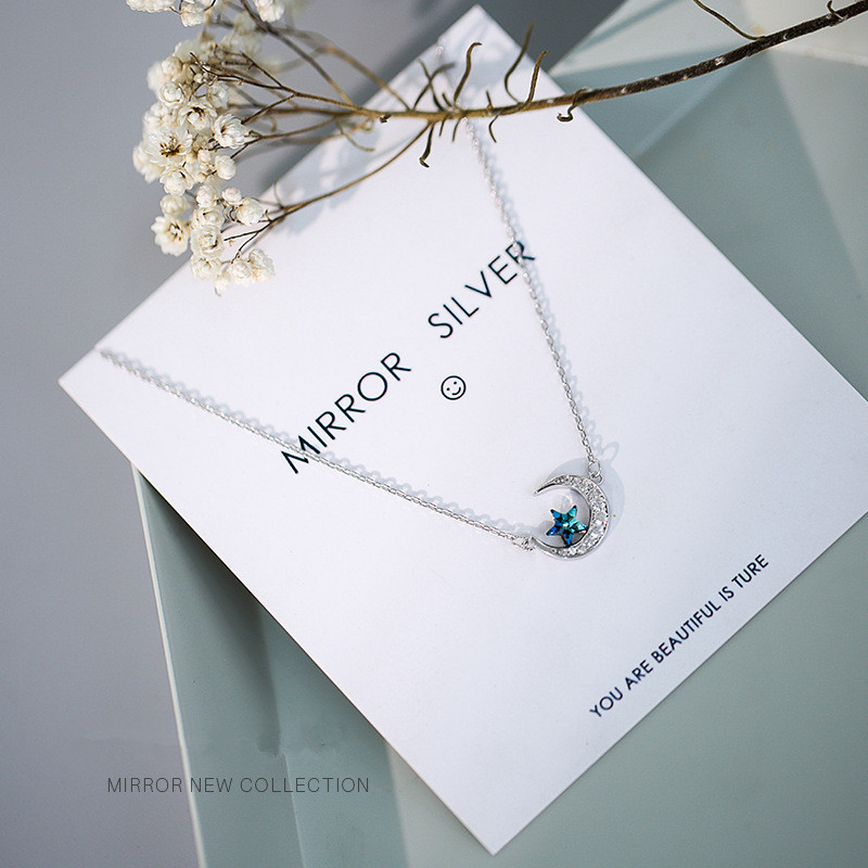 Silver Plated Necklace Micro Zircon Moon Star Pendant Short Clavicle Necklace For Women choker collares Wedding Jewelry
Silver Plated Necklace Micro Zircon Moon Star Pendant Short Clavicle Necklace For Women choker collares Wedding Jewelry