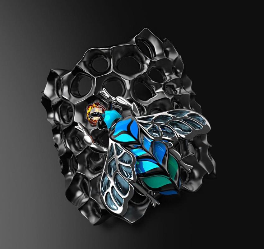 925 Sterling Silver Topaz Rings for Women Vintage Cute Enamel Bee Honeycomb Exaggerated Punk Ring Cocktail Party Rings Jewelry
925 Sterling Silver Topaz Rings for Women Vintage Cute Enamel Bee Honeycomb Exaggerated Punk Ring Cocktail Party Rings Jewelry