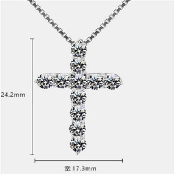 xury Cubic Zircon Pendant Necklace 925 Sterling Silver Christian Jesus Jewelry For Women Gift a036