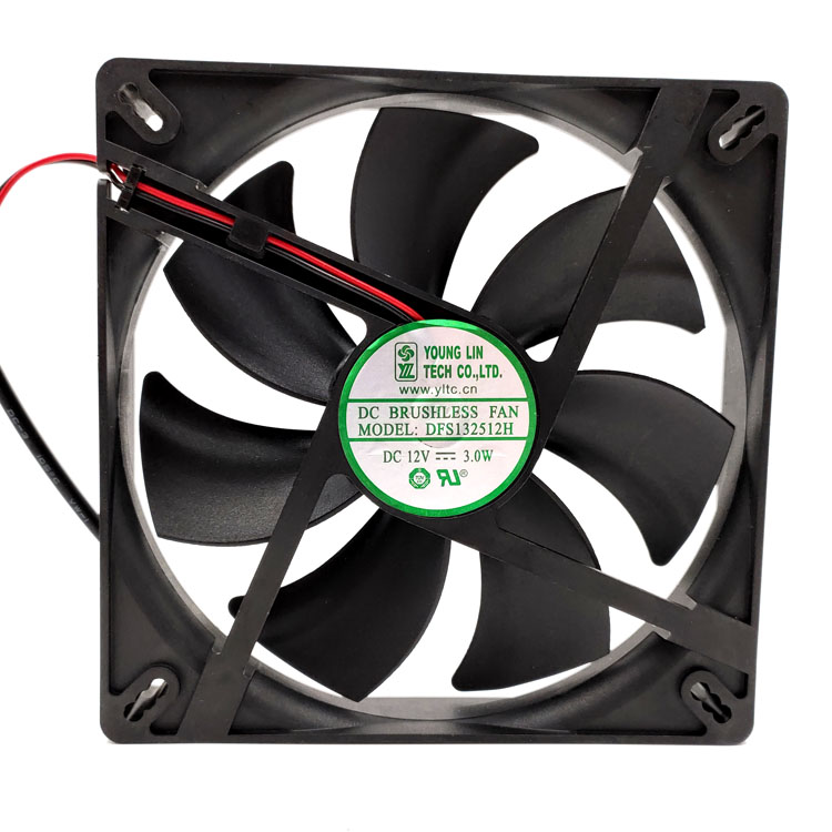 DFS132512H DFB13512H silent 135 chassis cooling fan DC 12V 3W 025A 2600RPM 13525 135 135 25mm 2 wires Dual Ball