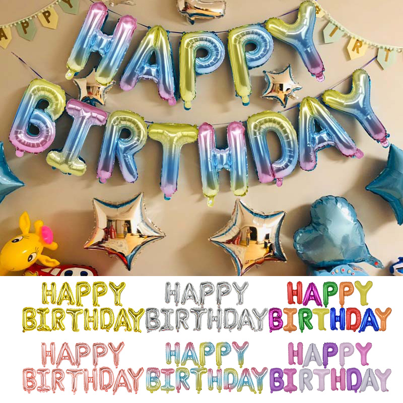 13pcs/set 16 inch Happy Birthday Letter Balloons Gold Silver Foil Alphabet Balloon Birthday Party Decoration Kids Adults Ballons
13pcs/set 16 inch Happy Birthday Letter Balloons Gold Silver Foil Alphabet Balloon Birthday Party Decoration Kids Adults Ballons