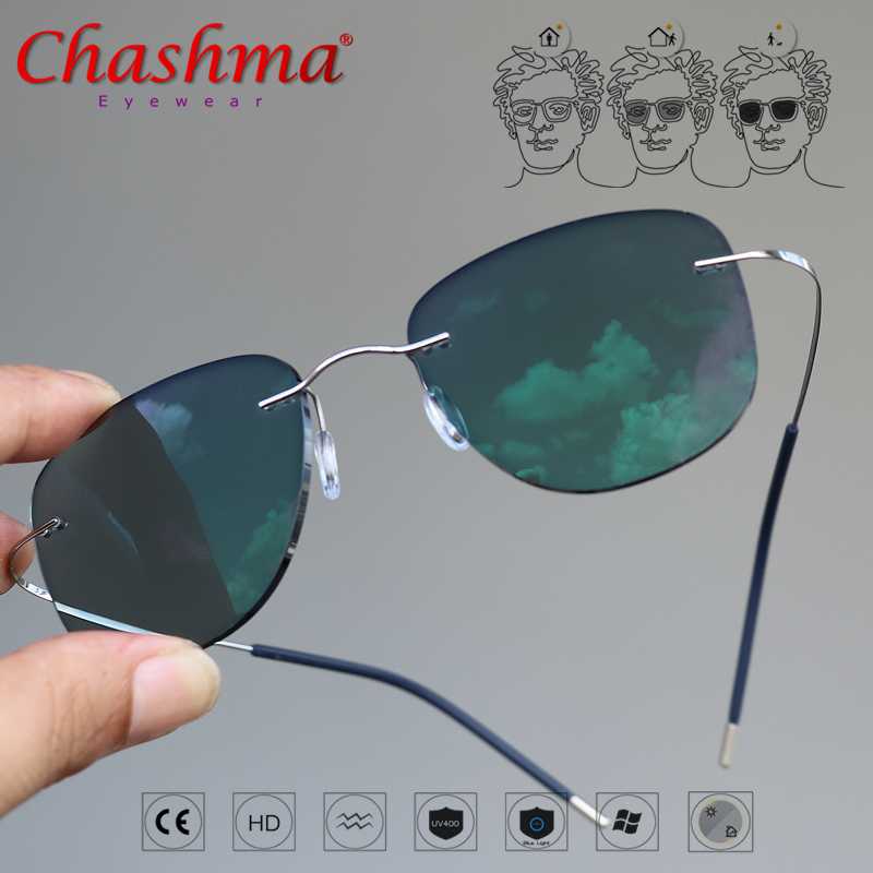 Titanium Transition Aviation Sunglasses Photochromic Reading Glasses Rimless Eyeglasses Men with Diopters
Titanium Transition Aviation Sunglasses Photochromic Reading Glasses Rimless Eyeglasses Men with Diopters