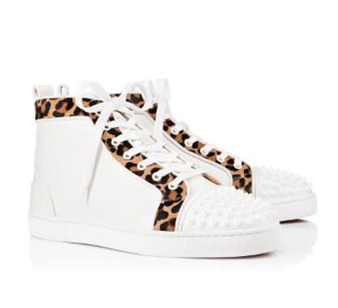 Factory Price Wholesale High-top Spikes Designer Red Bottom Sneaker Shoes Perfect Quality Women,Men Casual Walking 17 Colors Style Leisure