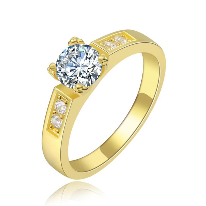 Hainon 2020 Simple Gold Rings For Women White Zircon Wedding Engagement Promise Rings Jewelry