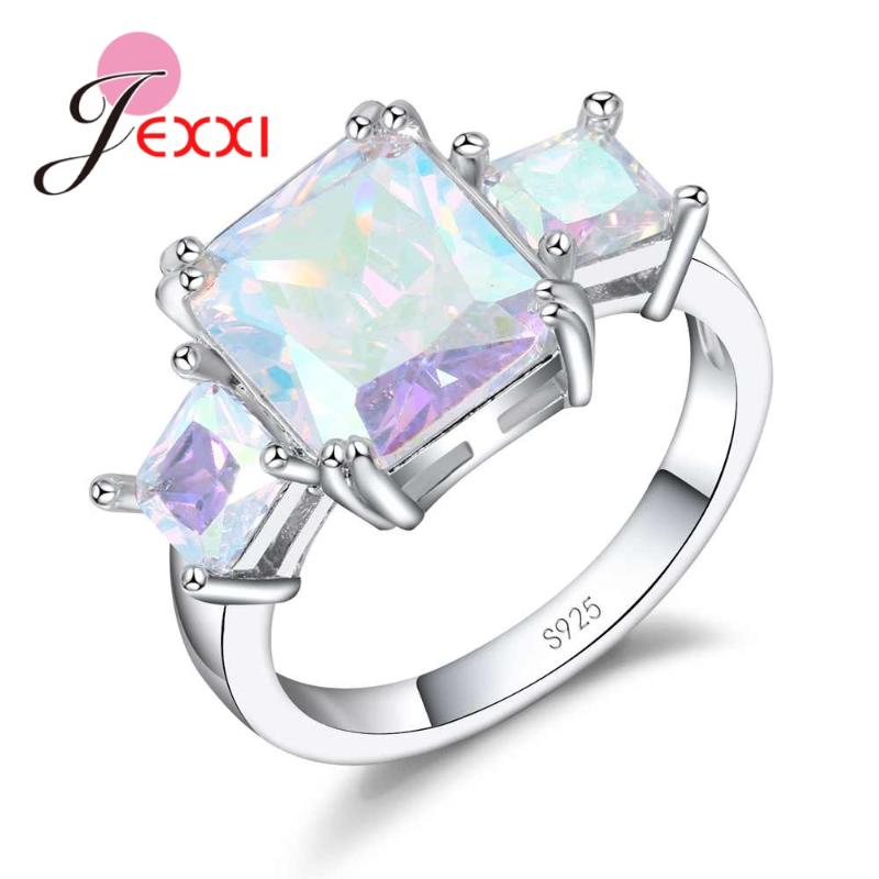 Trendy Rectangle with Double Square Colorful Cubic Zirconia Finger Rings 925 Sterling Silver Jewelry for Women Wedding 
Trendy Rectangle with Double Square Colorful Cubic Zirconia Finger Rings 925 Sterling Silver Jewelry for Women Wedding