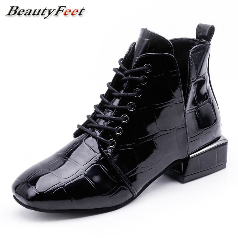 Solid Black Patent Leather Women Boots New Fashion Ankle Boots For Women Shoes Woman Round Toe Lace Up Winter Botas Mujer, Single
Solid Black Patent Leather Women Boots New Fashion Ankle Boots For Women Shoes Woman Round Toe Lace Up Winter Botas Mujer, Single