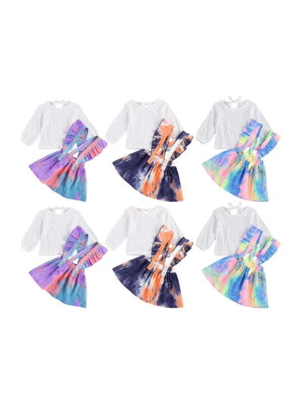 1-6Y Fashion Kids Girls Tie Dye Clothing Sets Solid Long Sleeve T Shirts Tops Ruffles Printed Bib Band Dress
1-6Y Fashion Kids Girls Tie Dye Clothing Sets Solid Long Sleeve T Shirts Tops Ruffles Printed Bib Band Dress