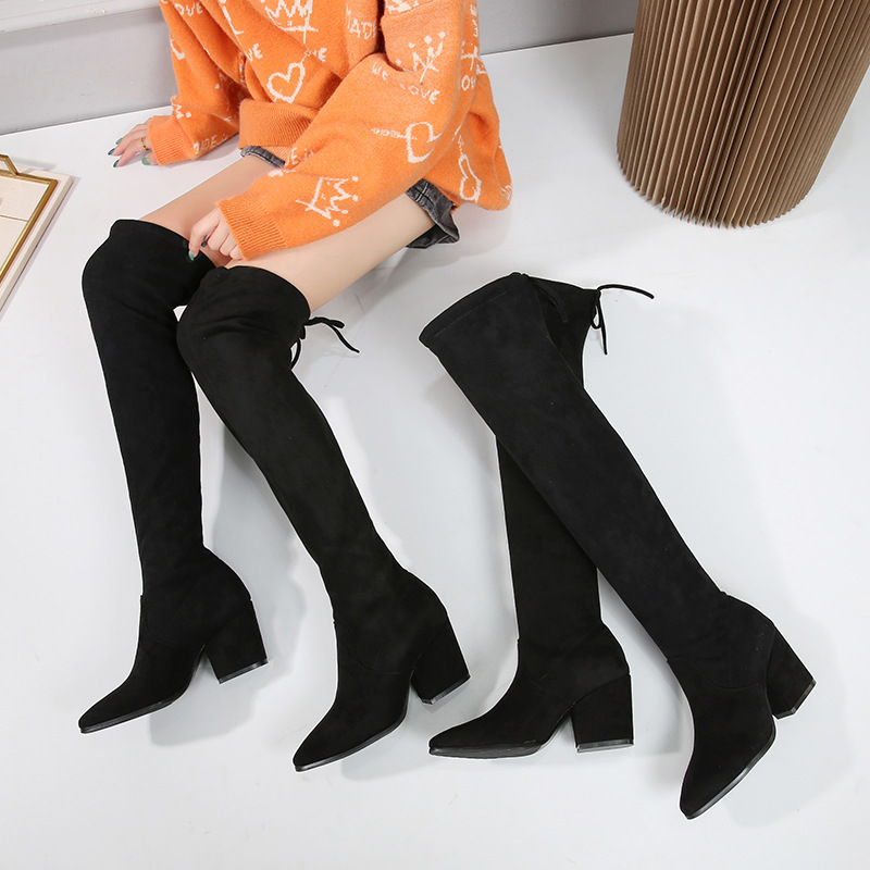 New Style Boots Women's Velvet Pointed-Toe High Leg Boot High Heel Slimming Thigh Boot over-the-Knee Boots, Black(winter)
New Style Boots Women's Velvet Pointed-Toe High Leg Boot High Heel Slimming Thigh Boot over-the-Knee Boots, Black(winter)