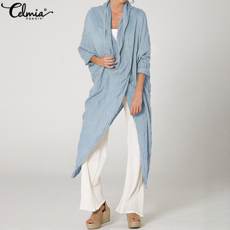 Celmia Fashion Women Blouses Ladies Long Shirt Casual Cowl Neck Long Sleeve Loose Asymmetrical Summer Blusas Femininas Plus Size, Beige
Celmia Fashion Women Blouses Ladies Long Shirt Casual Cowl Neck Long Sleeve Loose Asymmetrical Summer Blusas Femininas Plus Size, Beige