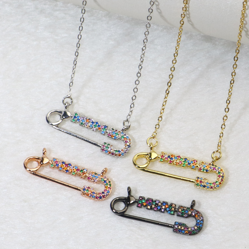 Chains 10 Strands PIN Pendants Necklace Rainbow Zircon Accessories Shape Jewelry Gift For Mother 5682
Chains 10 Strands PIN Pendants Necklace Rainbow Zircon Accessories Shape Jewelry Gift For Mother 5682