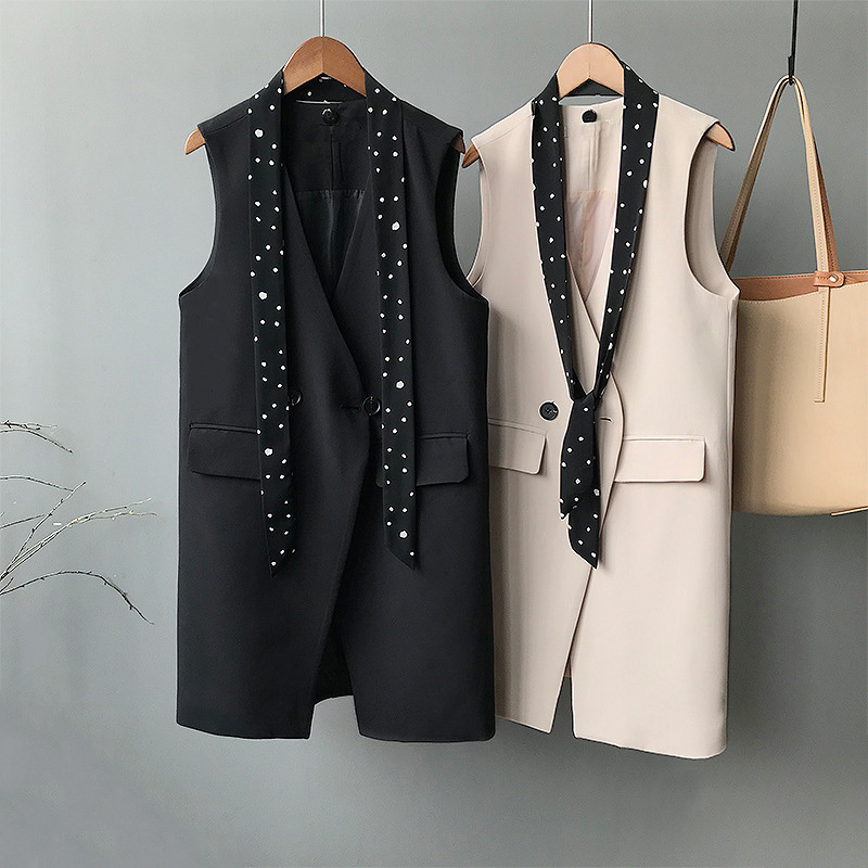 2020 Autumn Jacket V-Neck Dots Print Collar Decorated Women Chaleco Mujer Vest Coat Gilet Casaco Feminino, Beige
2020 Autumn Jacket V-Neck Dots Print Collar Decorated Women Chaleco Mujer Vest Coat Gilet Casaco Feminino, Beige