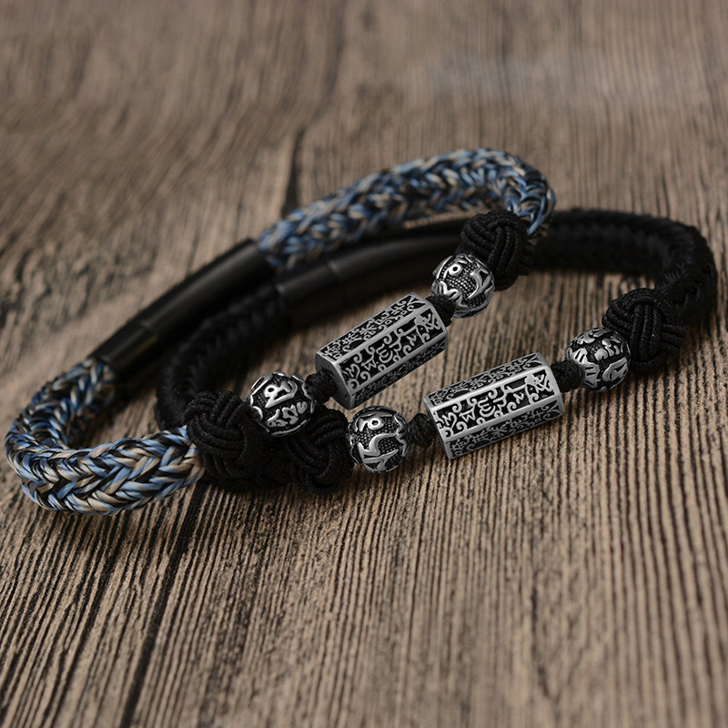 Fashion new six-character mantra bracelet outdoor style men's hand-woven hand rope hot sale
Fashion new six-character mantra bracelet outdoor style men's hand-woven hand rope hot sale