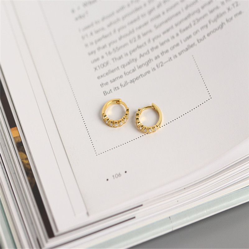 Sterling Silver Earrings For Women Girls Wedding Earring 925 Silver Micro CZ Zircon Circle Earring Hoop Jewelry