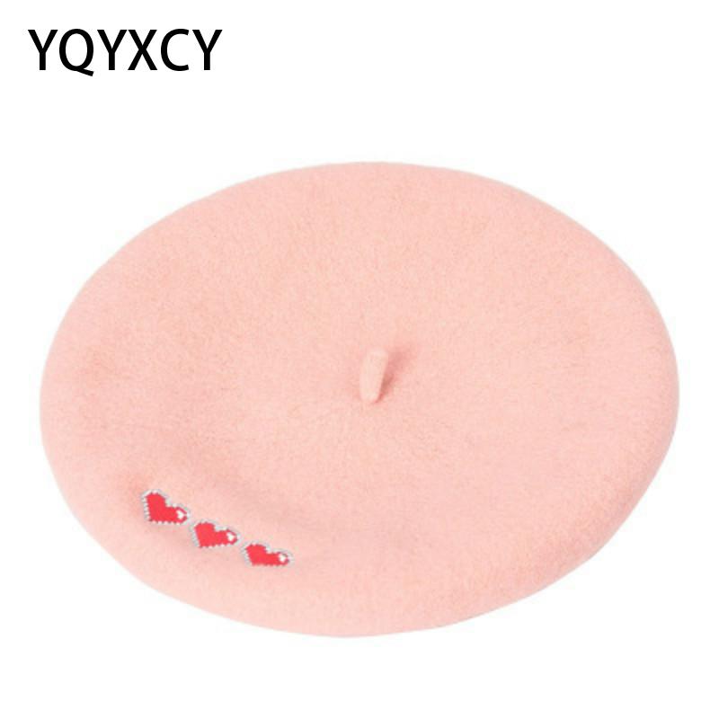 Boina Feminina 100% Wool Beret Women Winter Hat Female Flat Cap Embroidery Love Heart Pink Gorras Fashion Warm Berets New 
Boina Feminina 100% Wool Beret Women Winter Hat Female Flat Cap Embroidery Love Heart Pink Gorras Fashion Warm Berets New
