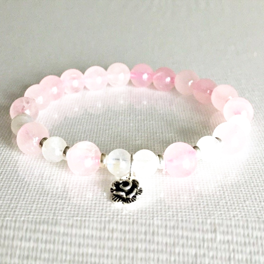MG0803 6 mm Moonstone Rose Flower Charm Bracelet Womens Heart Chakra Bead Energy Bracelet Trendy Crystals Healing Bracelet, Black
MG0803 6 mm Moonstone Rose Flower Charm Bracelet Womens Heart Chakra Bead Energy Bracelet Trendy Crystals Healing Bracelet, Black